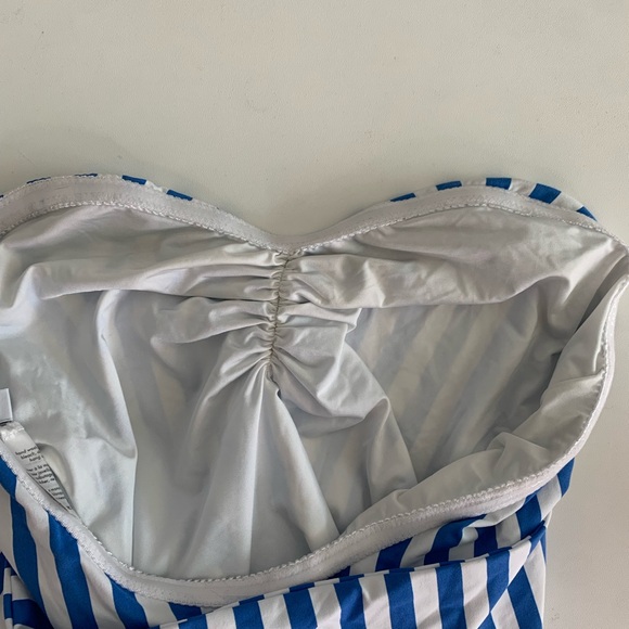 Blue & White Stripped One Piece Bikini Size Medium - Picture 11 of 12